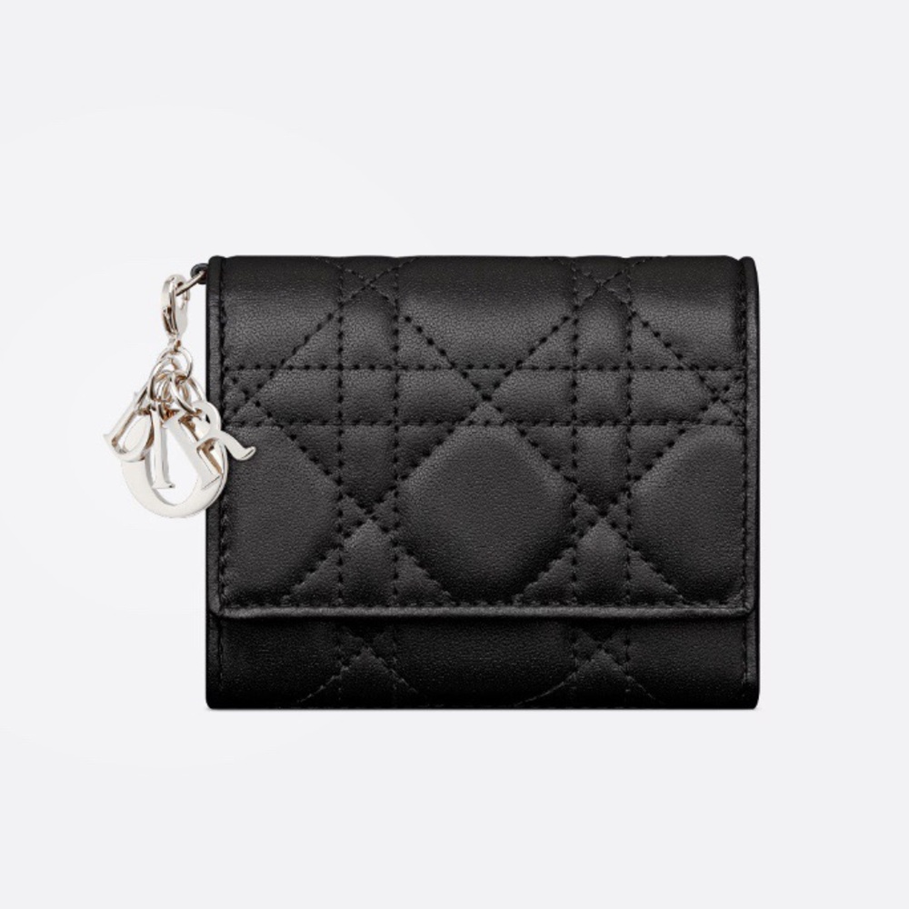 Dior Cannage Lady Lotus Wallet Authentic
